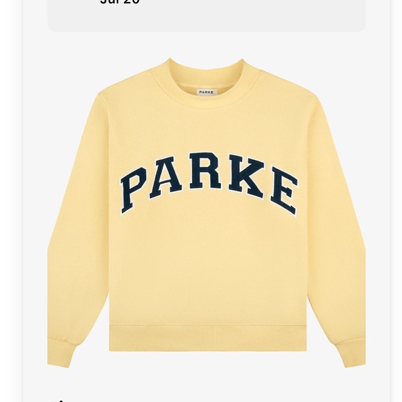 PARKE Birthday Varsity Mockneck sweatshirt. Peel + Navy. X/LX - Picture 1 of 5